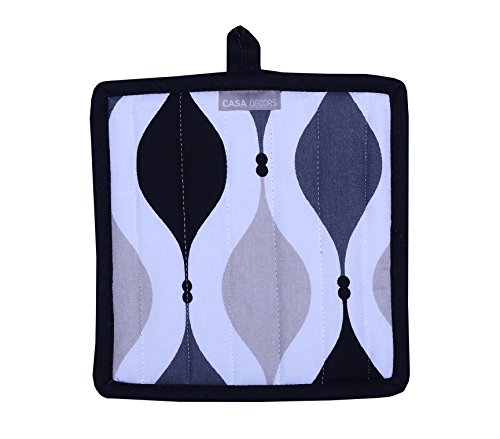 Pot Holders and Oven Mitts, Unique Geometric Design, Heat Resistant, Made of 100% Cotton, Eco-Friendly & Safe, Set of 1 Oven Mitt and 1 Pot Holder, Pot Holders and Oven Mitts Sets By CASA DECORS - Thumbnail 3