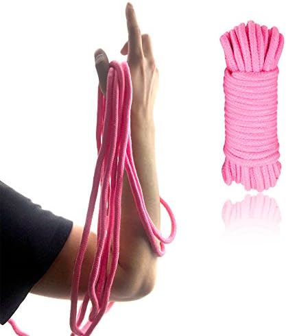 Soft Cotton SM Rope 16 Feet(5M) Multifunctional Natural Durable Long Strap 8mm Thickness (Pink)
