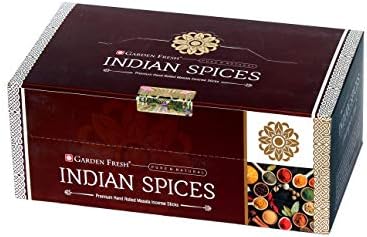 Jardin fresco : Incienso Premium Especias Indias | 12 Paquetes de 15 Gramos Cada uno en una Caja | Caja de 180 Gramos | Incienso Puro y Natural: Amazon.es: Hogar