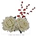 Rose Hair Comb Flower Hair Clips Wedding Party Havana Nights Hair Accessories for Women Stage Outfit (cream+hot red)