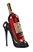 High Heel Shoe Wine Bottle Holder Stylish Wine Gift Baskets Accessories - Holds One 750 ml Wine Bottle - Black Design Print