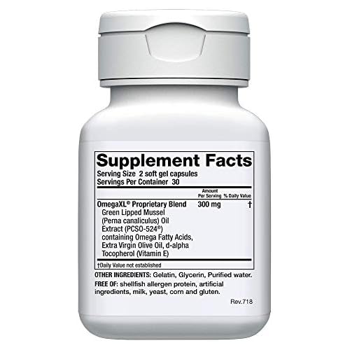 Omega XL 60 ct EPA/DHA Small, Potent, Joint Pain Relief Omega3