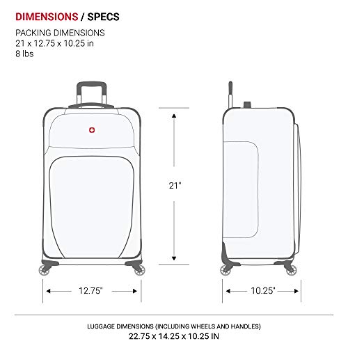 SwissGear Sion Softside Expandable Luggage, Burgandy, CarryOn 21Inch