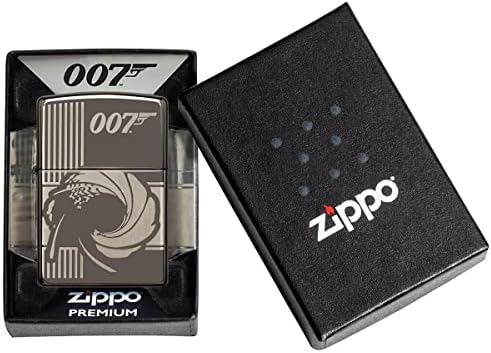– James Bond 007, Black Ice – Mechero para tormentas, Recargable, en Caja de Regalo