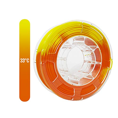 TOPZEAL 3D Printer Filament PLA 1.75mm Temperature Change Color Series, Dimensional Accuracy +/- 0.05mm, 1KG(2.2LBS) Spool for 3D Printer and 3D Pen (Orange to Yellow)