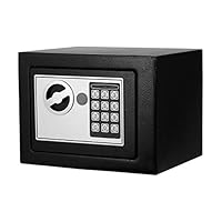 Digital Electronic Safe Security Box Fireproof Wall-Anchoring Safe Deposit Box for Money Jewelry Cash Batteries - US Stock (Black)