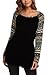POGTMM Women's Casual Round Neck Geometric Basic T-shirts Swing Long Sleeve Tunic Tops Plus Size