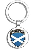 Glover Trading Scotland Round Steel Metal Key Chain Keychain Ring Double Sided Deisgn