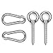 Hammock Hanging Kit, Load Capacity 1400 LBS, Stainless Steel Hammock Hooks Heavy Duty Carabiner Set for Hammock Yoga Swing Chair Indoor Outdoor Hammock Hook for Wall, Trees