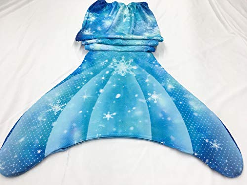 YORKING Mermaid Tail for Swimming with Monofin - Cosplay Costume Bikini Swimsuit for Girls - Frozen-4pcs-110