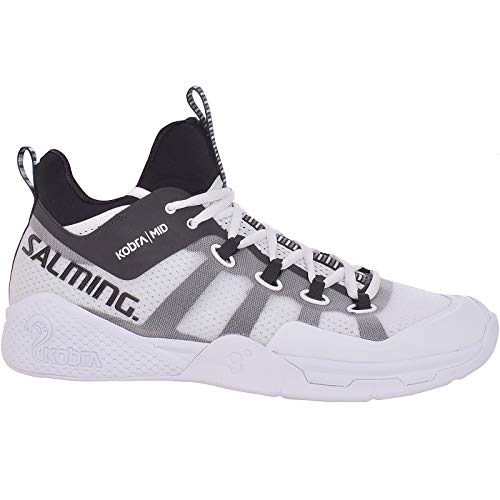 Salming Men's Kobra Mid 2 Squash Indoor Court Sports Shoes, White/Black, 9.5
