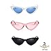 Davachi Cat Eye Clout Goggles Sunglasses Vintage Mod Style Retro Kurt Cobain Cateye Set White, Pink, Black