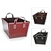 The Lucky Clover Trading Roosevelt Faux Leather Magazine Holder Basket, Brown
