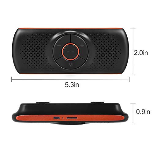 Wireless Handsfree Visor Car Speakerphone,TIANSHILI Portable Bluetooth 4.2 Speaker,Stereo Sound Enhanced Bass/Built-in Mic/TF Card Player/Google Assistant Voice Command for Car, Home, Outdoor