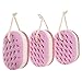 KECUCO 3 Pack Soft Bath Sponge for Women, Men, Kids, 100% Fiber Sponge Gentle & Soothing Body Sponge, Colourful & Extra Large Size with Fine, Soft, Rich Foam (Children)