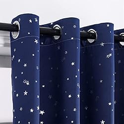 ZJXSNEH Silver Star Children Blackout Curtains for