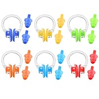 LCZX 12 Sets Swimming Nose Clip with Earplugs Silicone Nose Clip Swimming Earplugs Surfing Nose Plug Waterproof Nose Protector