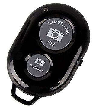 Selfie Bluetooth Wireless Camera Remote Control Shutter for Apple IOS & Android Cell Phones + IVATION Universal Cell Phone Tripod Mount Adapter with 1/4x20 Standard Tripod Thread For Samsung Galaxy, Note 5, Note 4, Note 3, Note 2, LG G5, G4, G3, G2, & Mos