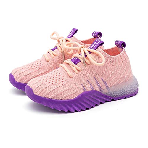 Kids Boys Girls Casual Lightweight Breathable Sport Running Shoes Athletic Sneakers (3.5Years-12Years) - Thumbnail 4