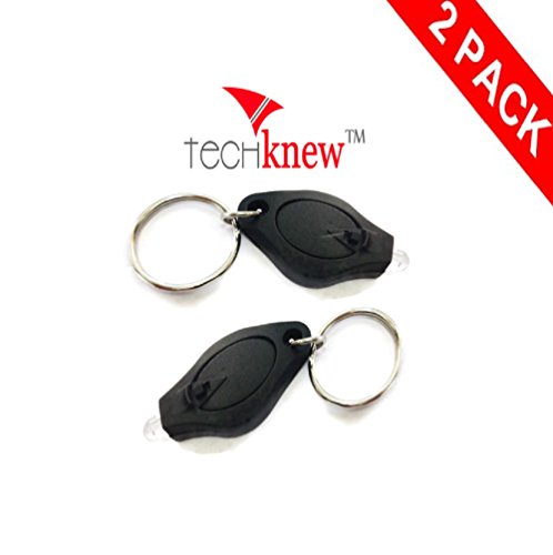 Keychain Flashlight Mini LED Photon Microlight Nano Super bright White Light Miniature White Beam, Black, Weather Resistant, Shines For Over 1 Mile Battery Included 12+ Hour Battery Life Pack of 2 100% Satisfaction Guaranteed By TecknewTM