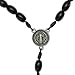 St Benedict Mens Large Intercession Rosary - Made in Brazil (Black - Traditional Cross)