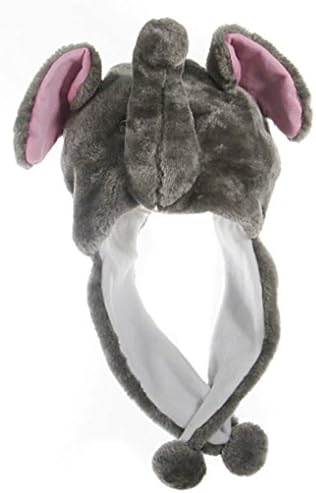 Animal Head Super Soft Plush Childrens Hat - Elephant