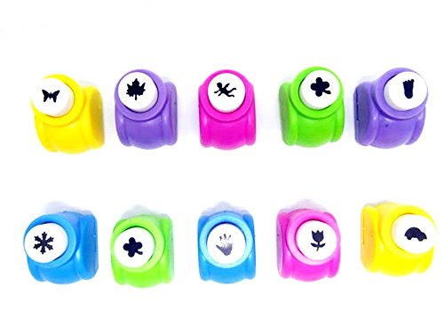 Krismile Hot Sale Mini Craft Punch for Festival Papers and Greeting Cards, Set 10 (Random Shape)