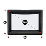 LifeSmart Inflatable Outdoor Projector Movie Screen Portable Air Blown 16 ft Diagonal Package Huge Strong and Thick 600 DD Frame Built to Last