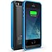 iPhone 5 Battery Case , Maxboost Atomic S iPhone Charger For Apple iPhone 5 / iPhone 5s [APPLE MFI Certified] Protective 2400mAh Battery Pack Juice Power Case with Built-in Kickstand - Black/Blue