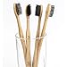 Bamboo Toothbrush, Recyclable Toothbrushes, Biodegradable, Eco Friendly, Vegan, Wood, Plastic Free, Charcoal Infused BPA Free Bristles, Teeth Whitening- Pack of 4