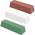 SCOTTCHEN Buffing Polishing Cutting Compounds 20 Oz.Kit-Green Fine/White Medium/Red Coarse,for Stainless Steel Aluminum Jewelry - 3 Pcs