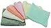 EcoSol Designs Organic Bamboo Washcloths/Reusable Wipes, 6-Pack, 10 x10-Inch, Ivory Grey / Sage Pink Green Yellow Orange