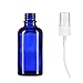 2 oz Empty Spray Bottle Cobalt Blue Boston Round Glass Bottle with White Atomizer - Perfect for Essential Oil Formulas,Aromatherapy and All Natural Cleaning Products (4 Pieces)
