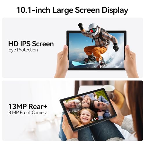 Android 13 Tablet 2025 Latest 10 inch Octa-Core Tableta, 128GB ROM+16GB RAM (8+8 Virtual)+1TB Expand, 5G WiFi Tablets with 13MP+8MP Camera, 8000 mAh Battery, 2 in 1 Tablet with Keyboard, Mouse, Case