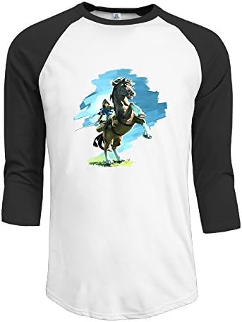 The Legend Of Zelda Breath Of The Wild Mens 3/4 Sleeve Raglan Tee Design