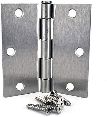 Specialty Hardware 3 inch Residential Door Hinge Square Corner Interior Door Hinges Satin Nickel Finish 64 Pack