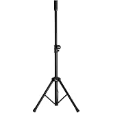 On-Stage SSAS7000B Mini Adjustable Speaker Stand (Folding, Portable, PA Loudspeaker Setup, Tripod Base, Nonslip Rubber Feet, Adjustable Height, 1 3/8&Prime; Mounting Pole, 60 lb Capacity, Aluminum, Black)
