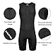 qualidyne Tri Suits for Men Trisuit Triathlon Duathlon Running Swimming Cycling Sleeveless Skinsuit with 2 Pockets and Padded Soft Chamois