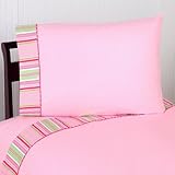 3pc Twin Sheet Set for Pink and Green Jungle Friends Bedding Collection by Sweet Jojo Designs
