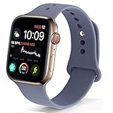 NUKELOLO Sport Band Compatible with Apple Watch 38MM 40MM, Soft Silicone Replacement Strap Compatible for Apple Watch Series 4/3/2/1 [M/L Size in Lavender Gray Color]