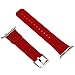 JETech Replacement Band for Apple Watch 38mm Series 1 2 3 with Leather Strap and Metal Clasp (Red)