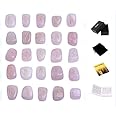 TGS Gems Rose Quartz Rune Stones Set Engraved Pagan Lettering with Instruction Booklet and Velvet Pouch