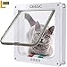 CEESC Cat Flap Door Magnetic Pet Door with 4 Way Lock for Cats, Kitties and Kittens, 2 Sizes and 2 Colors Options (L- Inner Size: 7.08