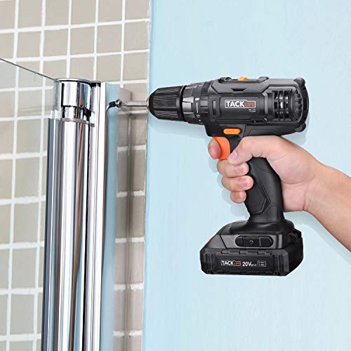 TACKLIFE 20V MAX Cordless Drill Driver, 32pcs Accessories, 3/8