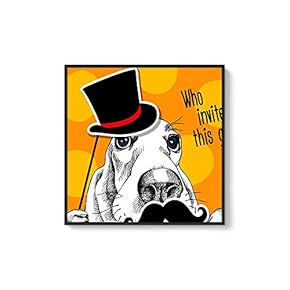 Framed Canvas Wall Art for Living Room, Bedroom Cute Animal Theme Canvas Prints for Home Decoration Ready to Hang - 16x16 inches