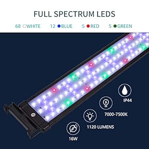 JOYHILL Illuminazione per Acquario, Plafoniera LED Acquario Dolce, Lampada LED per Acquario Luce Acquario 50-70cm