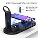 Elaime Fast Wireless Charger, 4 in 1 Wireless Charging Dock Compatible with Apple Watch 5 and Airpods Pro, Qi Wireless Charging Station Stand for iPhone 11 11 Pro Max X Xs XR Xs Max 8 8 Plus （Black）