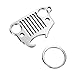 AUXMART Key Chain for Jeep Grill with Bottle Opener Heavy Duty Laser Cut 304 Stainless Steel Keychain for Jeep Wrangler Accessories Enthusiasts (Silve)
