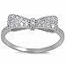 Oxford Diamond Co White Cz Bow Tie .925 Sterling Silver Ring Size 6