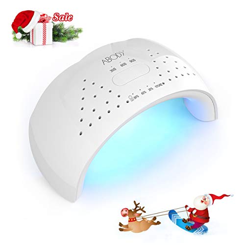 Abody Portable Mini Nail Lamp, 12W UV LED Cordless USB Charging Nail Dryer with 30s 60s 90s Timer, Professional Curing All Gel Nail Polish Brands for Girl's Gift, White